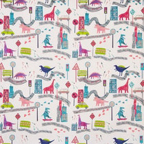 Dino City Rainbow Fabric by the Metre